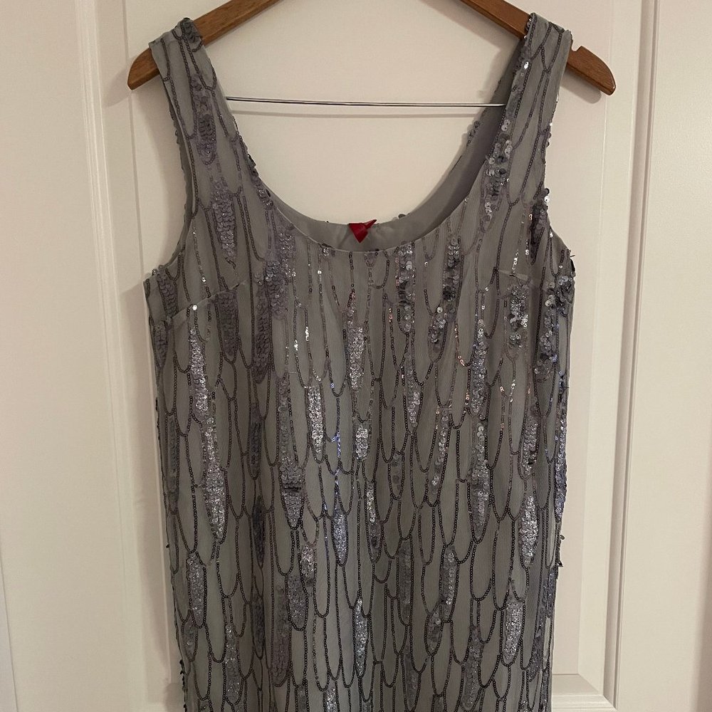 Grey Sequined Flapper Dress